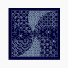 Dark blue pre-printed sashiko cut with hana temari patterns