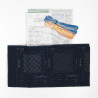 Kit sashiko 5 dessous de verres bleu nuit style hitomezashi v2