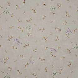 Dragonfly fabric on a beige background