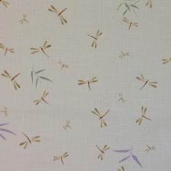 Tissu libellules fond beige
