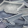 Tissu japonais toits de maisons