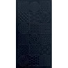 Dark blue sashiko panel with 18 patterns (60x113cm)
