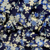 Tissu japonais coton fin bleu nuit fleurs de cerisier