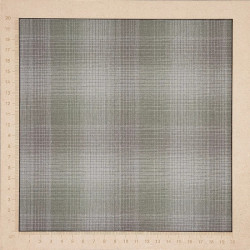 Coton tissé japonais beige et kaki à carreaux