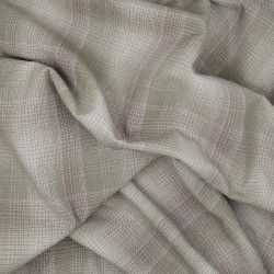 Coton tissé japonais beige et kaki à carreaux