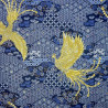 Japanese Phoenix Fabric Dark Blue