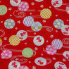 Tissu japonais seersucker rouge – coton 100 % – motifs poissons rouges
