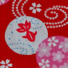 Tissu japonais seersucker rouge – coton 100 % – motifs poissons rouges