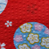 Red Japanese seersucker fabric – 100% cotton – goldfish pattern