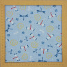 Light blue Japanese seersucker fabric – 100% cotton – fireflies pattern