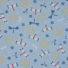 Tissu japonais seersucker bleu ciel – coton 100 % – motifs libellules
