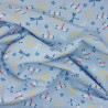 Light blue Japanese seersucker fabric – 100% cotton – fireflies pattern