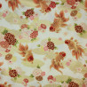Japanese cotton fabric with goldfish on a cream background