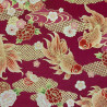 Japanese fabric with gold fish on a dark red background – Quilt Gate cotton – traditional Japanese style, sold by the meter