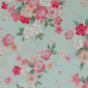 Kokka Japanese Cotton Fabric Pastel Green Cherry Blossom