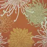 Tissu japonais coton dobby ocre chrysanthèmes – tissu couture japonais