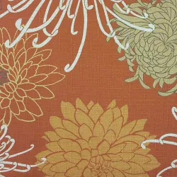 Japanese cotton dobby fabric ochre chrysanthemums – traditional Japanese sewing fabric