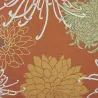 Tissu japonais coton dobby ocre chrysanthèmes – tissu couture japonais