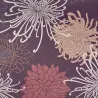 Tissu japonais coton dobby violet prune chrysanthèmes – tissu couture japonais