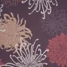 Japanese cotton dobby fabric plum color chrysanthemums – traditional Japanese sewing fabric