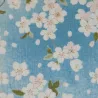 Japanese cotton dobby fabric light blue with cherry blossom – traditional Japanese sewing fabric