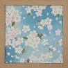 Tissu japonais coton dobby bleu ciel fleurs de cerisier – tissu couture japonais