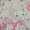 Tissu japonais coton dobby rose pastel fleurs de cerisier – tissu couture japonais