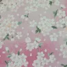 Tissu japonais coton dobby rose pastel fleurs de cerisier – tissu couture japonais