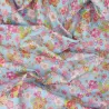 Light blue fabric with pink cherry blossom – Traditional Japanese Cotton Fabric with Gold Accents – Made in Japan