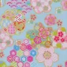 Tissu japonais phénix bleu foncé – coton japonais traditionnel avec touches dorées – fabriqué au Japon