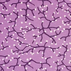 Purple Pink Viscose Jersey Fabric Cherry Blossom Print – Japanese Style Stretch Knit by Stenzo