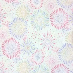 Tissu japonais seersucker blanc – coton 100 % – motifs feux d'artifice hanabi