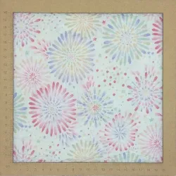 Tissu japonais seersucker blanc – coton 100 % – motifs feux d'artifice hanabi