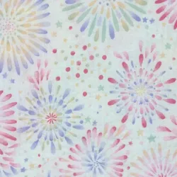 Tissu seersucker japonais blanc feux d'artifice