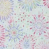 White Japanese seersucker fabric with hanabi fireworks patterns
