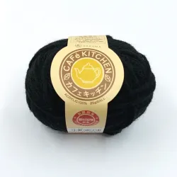 Laine tawashi noire Daruma Café Kitchen – fil éponge japonaise réutilisable
