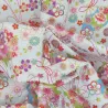 Japanese Cotton Fabric White Floral, Fans & Butterflies