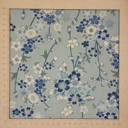 Tissu japonais coton fin gris à fleurs de cerisier - Sevenberry