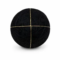 Balle temari noire préparée 9 cm avec 4 divisions - Support prêt à broder