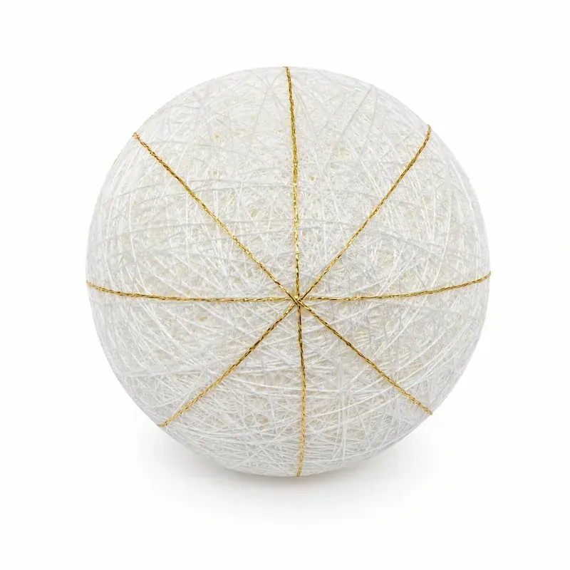 Balle temari blanche préparée 9 cm avec 8 divisions - Support prêt à broder