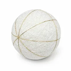 Balle temari blanche préparée 9 cm avec 8 divisions - Support prêt à broder