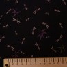 Tissu japonais noir libellules
