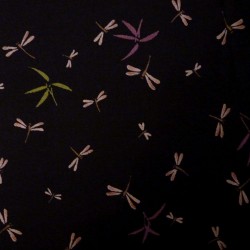 Tissu japonais noir libellules
