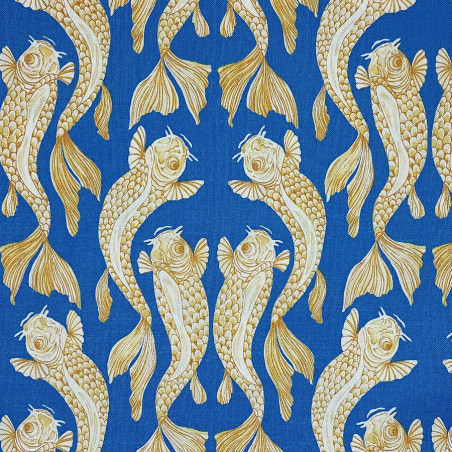 Royal blue carps fabric