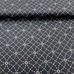 Toile sashiko indigo motifs shippô