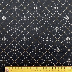 Toile sashiko indigo motifs shippô