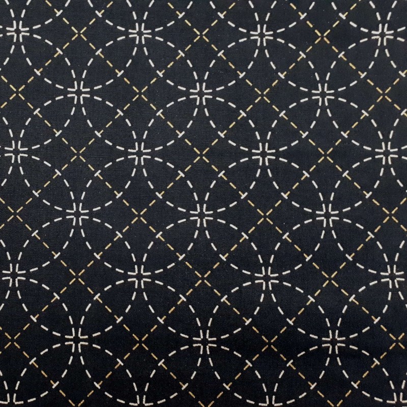 Toile sashiko indigo motifs shippô