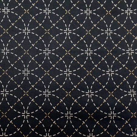 Toile sashiko indigo motifs shippô