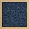 Tissu japonais bleu nuit et bleu hexagones et petites fleurs