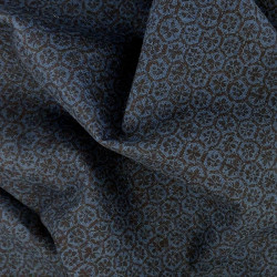 Japanese fabric hexagons and small flowers in blue and midnight blue